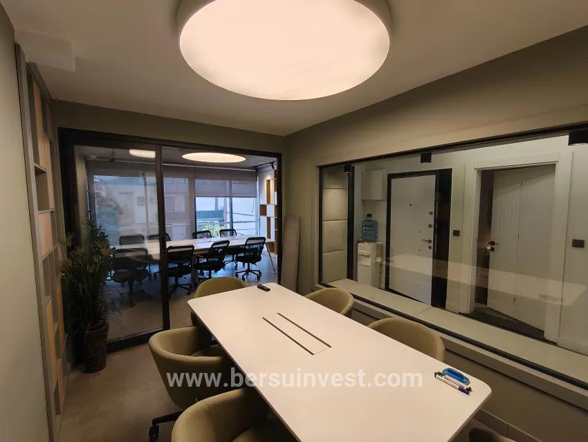 From Bersu Yatırım, a 3+1 office for rent near the Shopping Centre