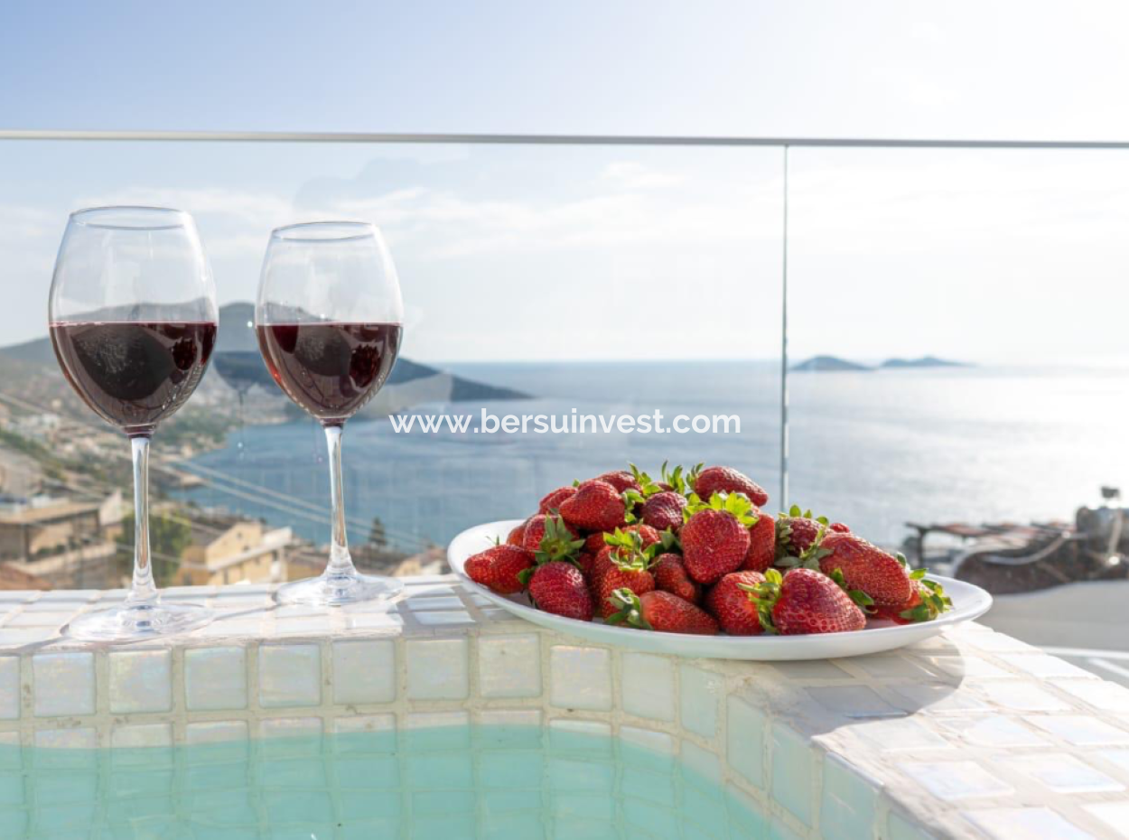 Triplex Villa With Full Sea And Princes' Islands View Detached Pool In Kalkan, Kaş