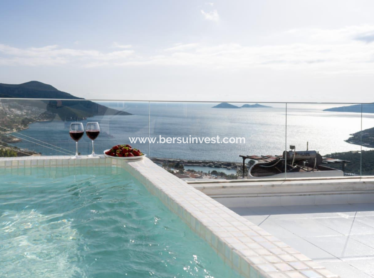 Triplex Villa With Full Sea And Princes' Islands View Detached Pool In Kalkan, Kaş