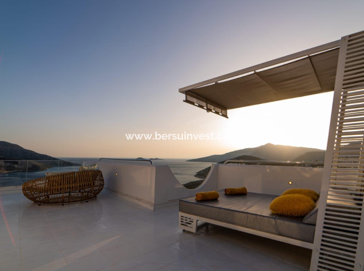 Triplex Villa With Full Sea And Princes' Islands View Detached Pool In Kalkan, Kaş